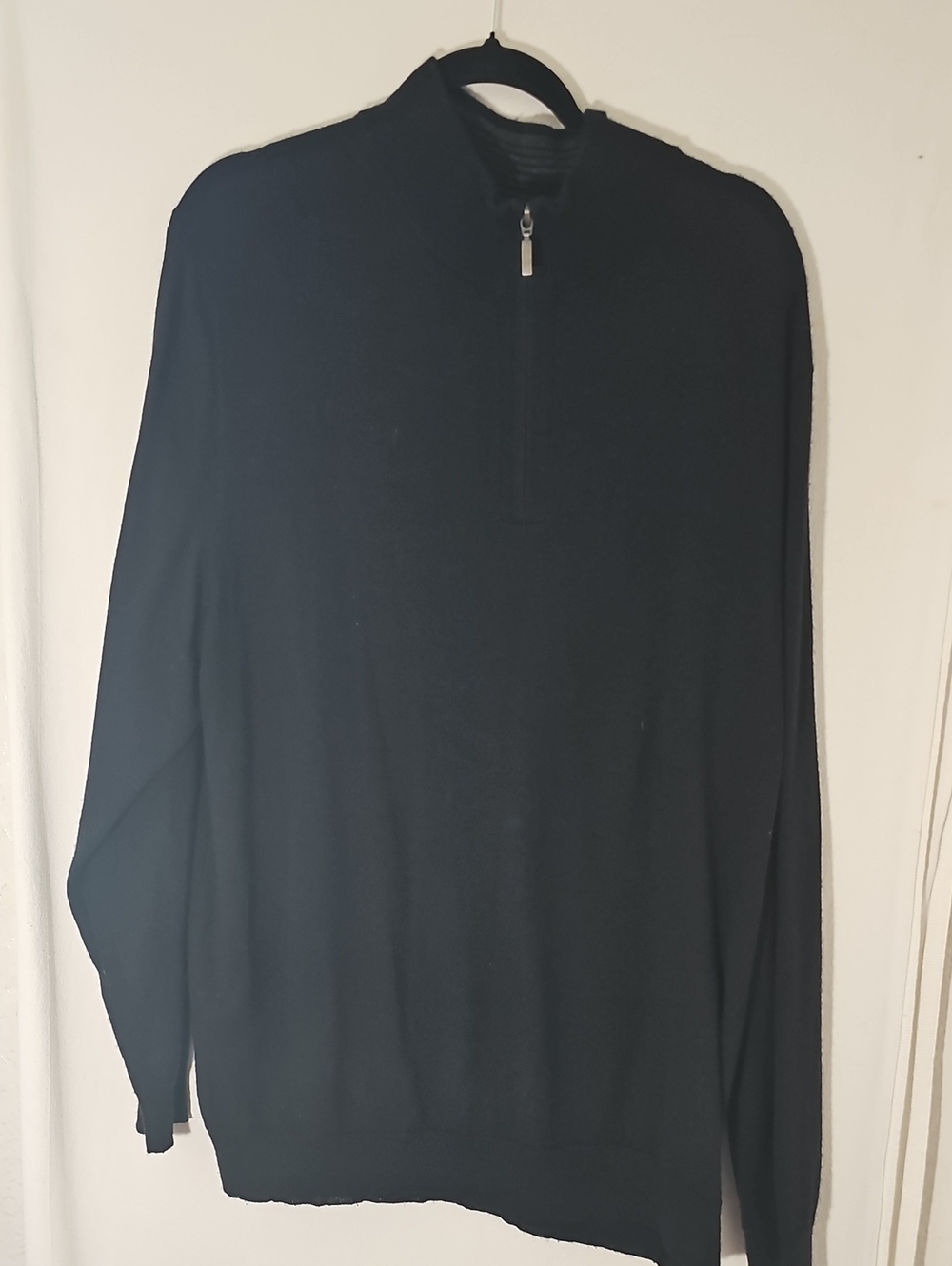 Club Room Black Zip Mock Neck Sweater